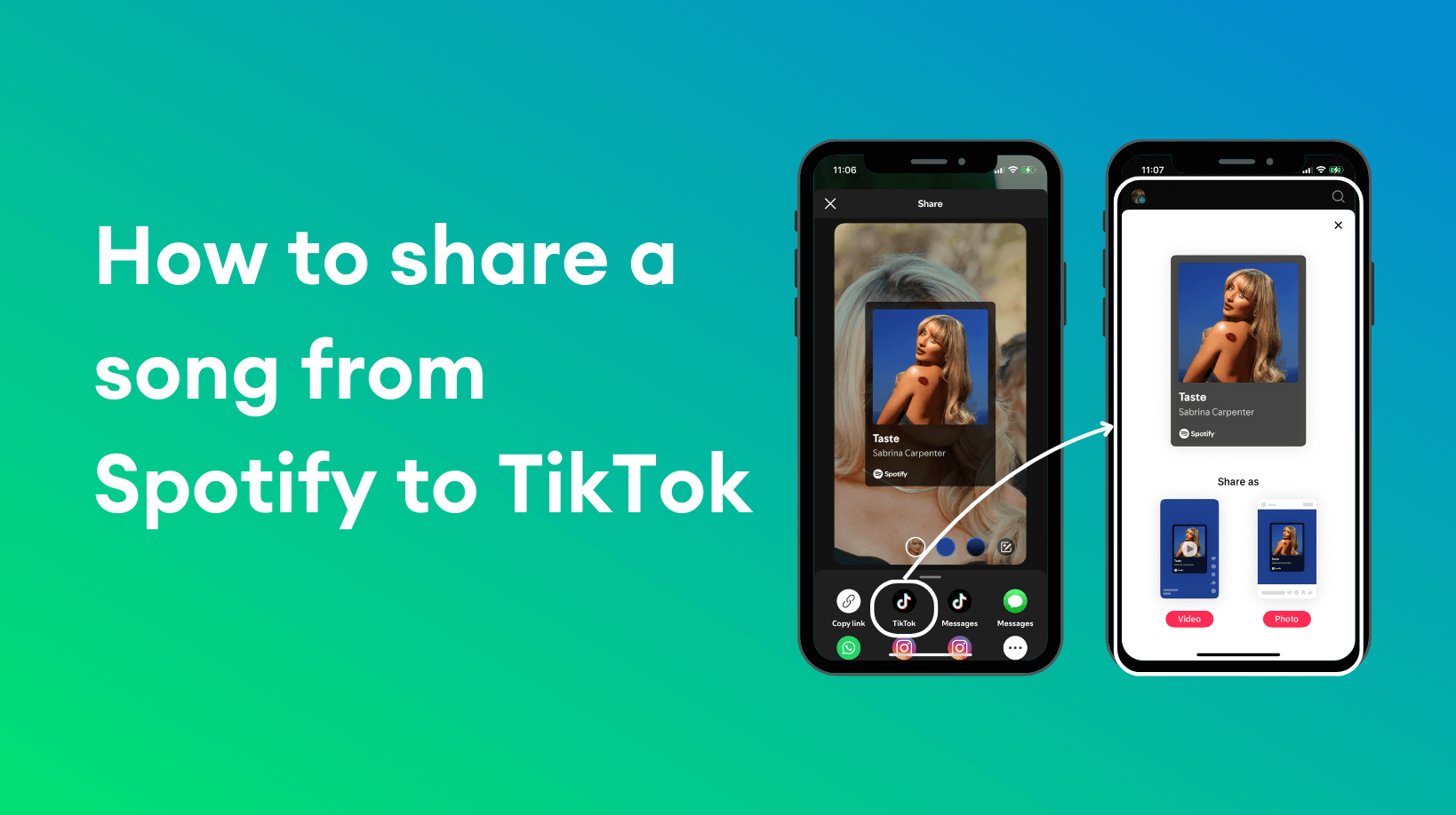 Spotify から曲を共有する方法TikTok